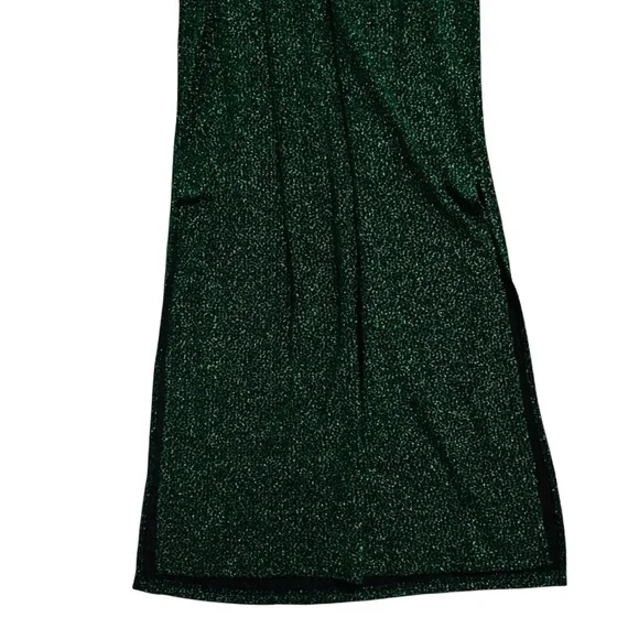 Y.A.S. NWT Green Glitter Long Sleeve Ruched Front Midi Dress XXL - Picture 8 of 16